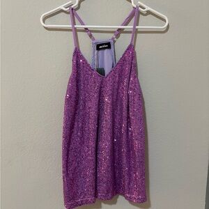Purple Sequin Tank Top